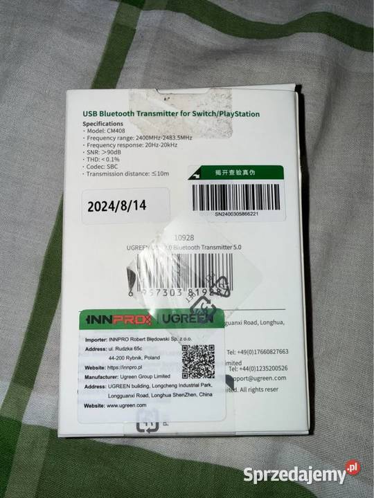 Transmiter Ugreen BT 50 do Nintendo Switch Ostrołęka sprzedam