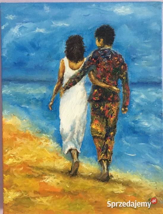 Na plaży obraz olejny