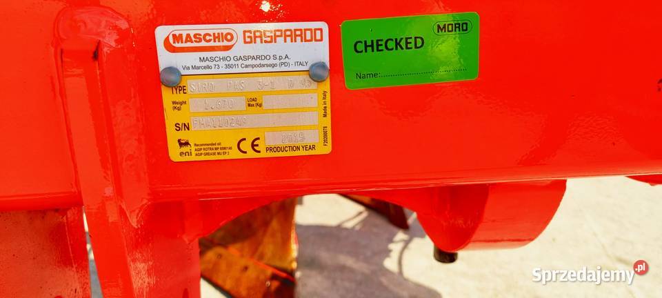 Pług obrotowy Maschio Gaspardo Unico 31 Rolnictwo dolnośląskie Postolice sprzedam