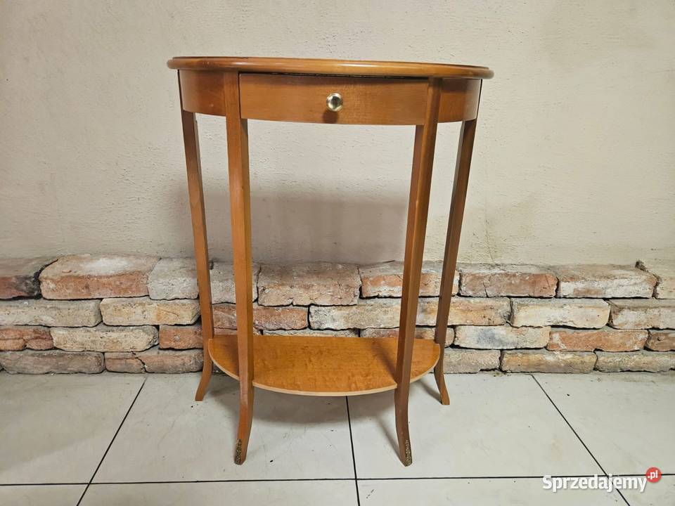 Półokrągła drewniana konsola stolik 4 nóżki Konsole Pszczyna