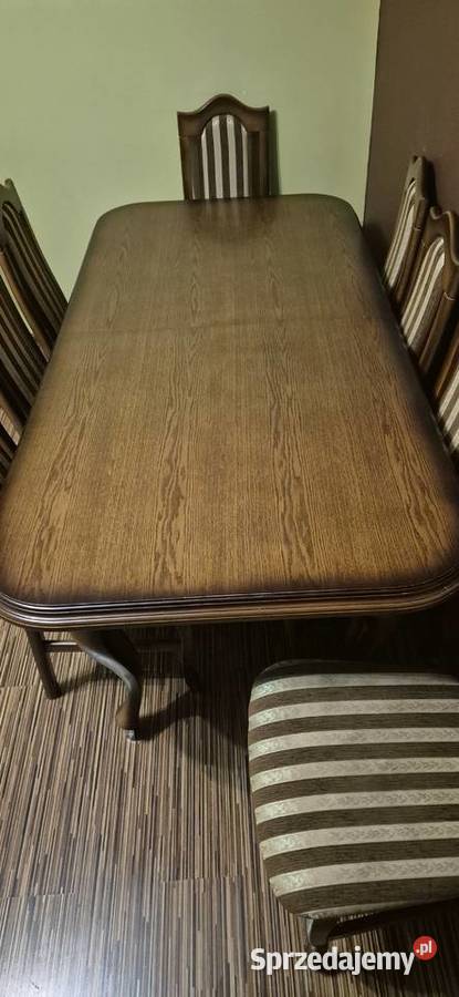 Stół drewniany z krzeslami Zgierz