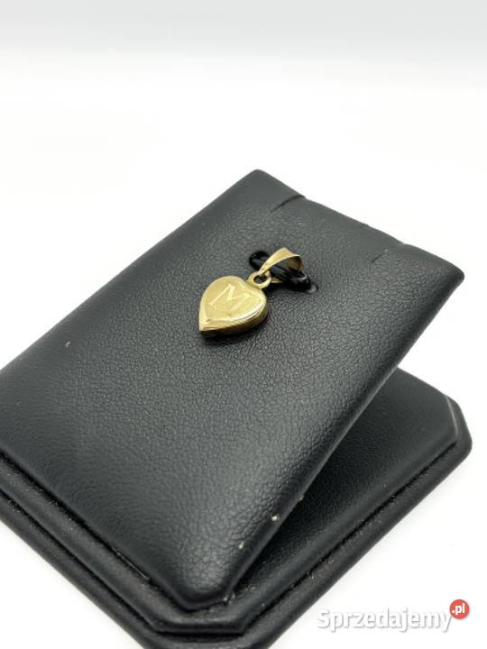 Złota zawieszka pr 585 099g Serce z literką M Elbląg