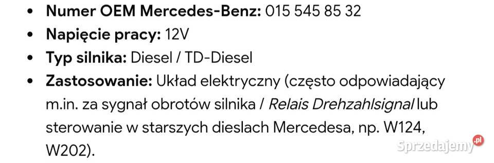 Przekaźnik MB W202 0155458532 Wrocław sprzedam