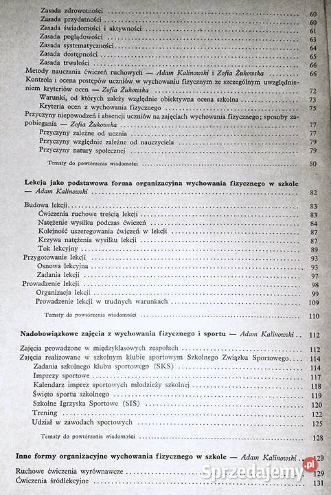 Metodyka wychowania fizycznego Adam Kalinowski Chełm sprzedam