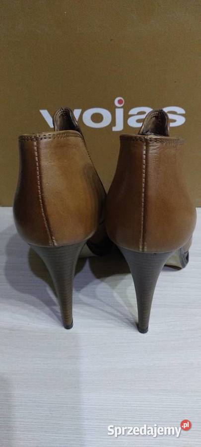 Buty do kostek na obcasie skóra naturalna WOJAS Lublin