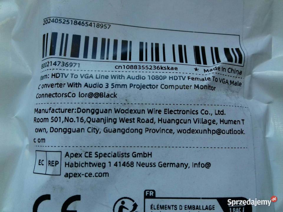 Konwenter sygnału z HDMI do VGA 1080pAudio DSub Bydgoszcz