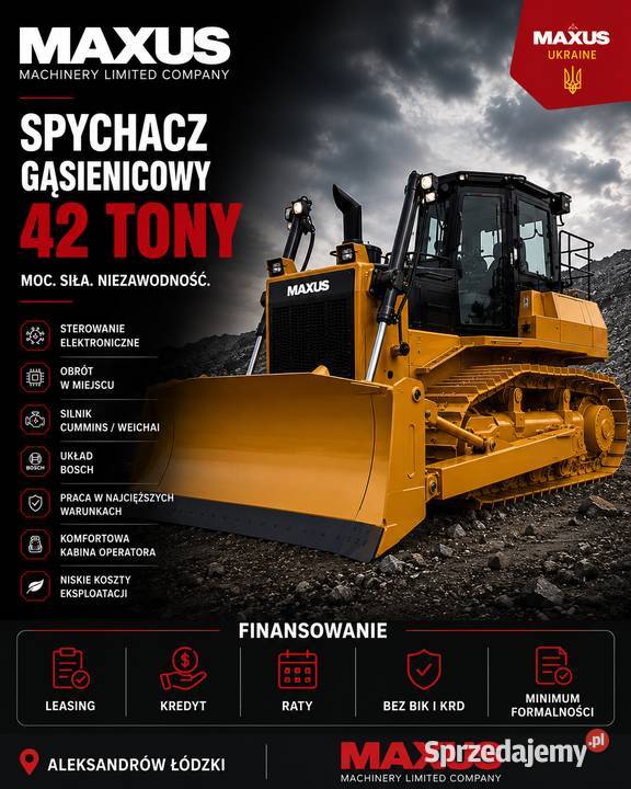 NOWY SPYCHACZ GĄSIENICOWY MAXUS 42 TONY LEASING Spycharki Aleksandrów Łódzki sprzedam