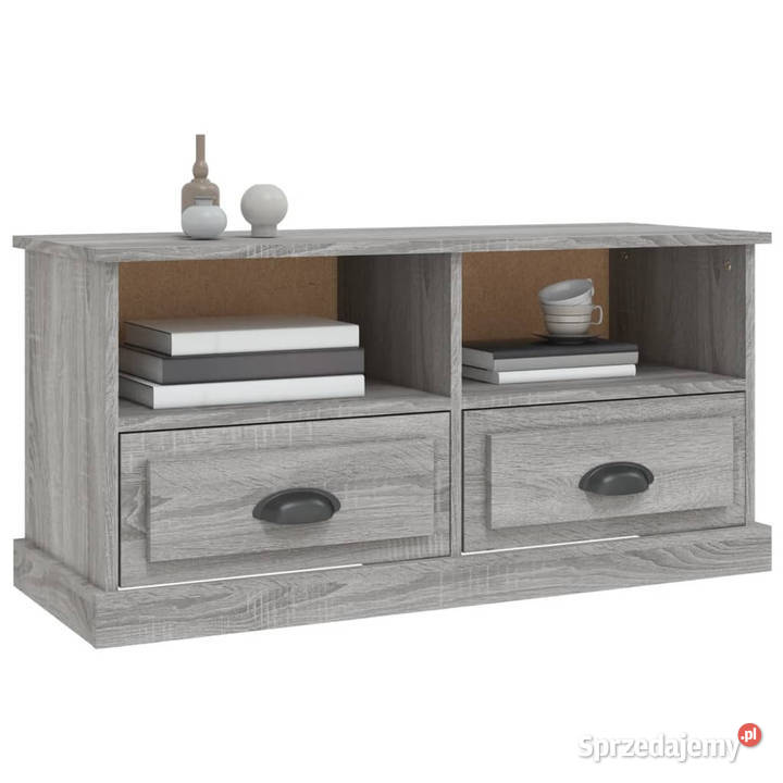 Szafka pod TV szary dąb sonoma 93x355x45 RTV Warszawa