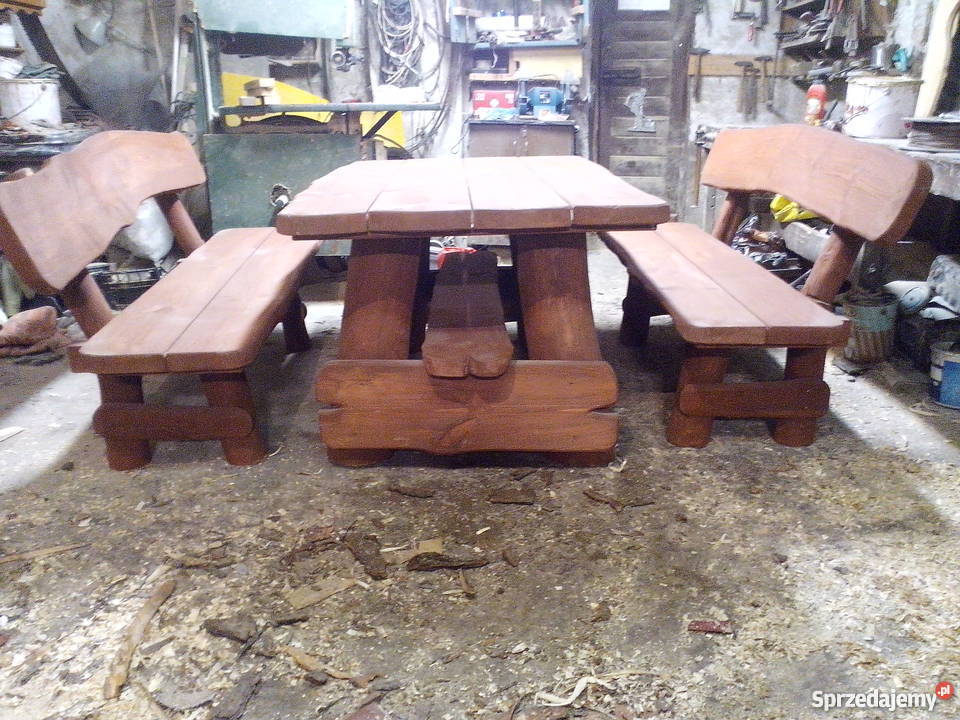 Meble ogrodowe z bali Woźniki