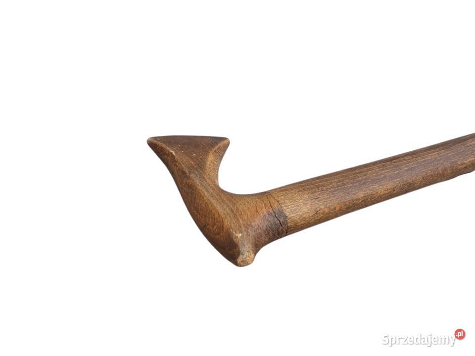 Stara drewniana laska ręcznie rzeźbiona Cieszyn