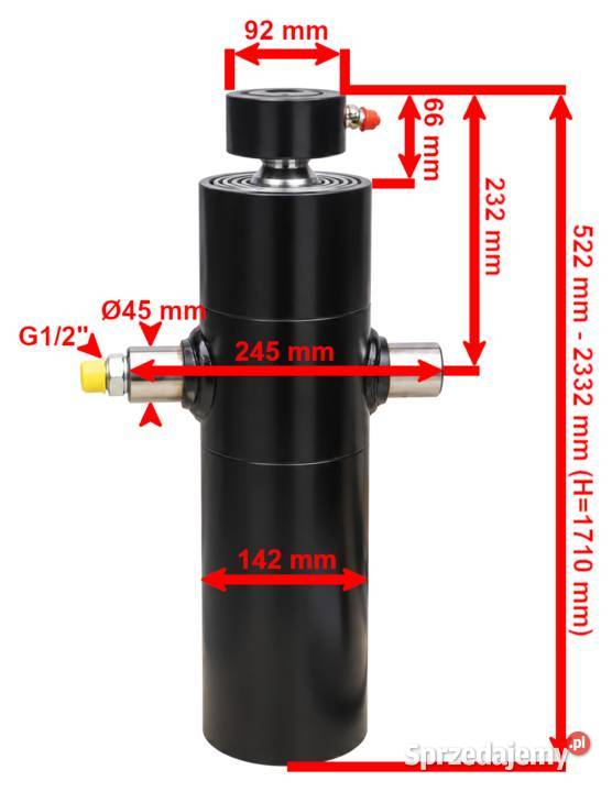 SIŁOWNIK HYDRAULICZNY WYWROTU PRZYCZEPY 12T 1710 Hydraulika Solec Kujawski