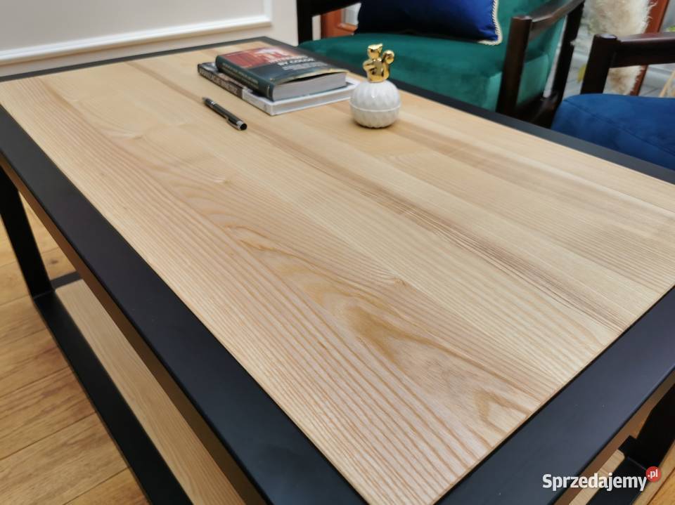 Designerski Stolik kawowy drewniany czarny loft 45cm Dom i Ogród Warszawa