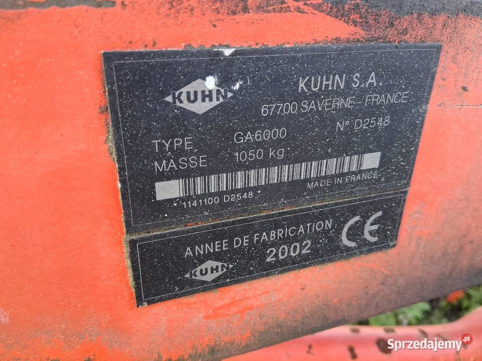 Zgrabiarka dwukaruzelowa Kuhn GA 6000 nieuszkodzony Kwaśniów Górny