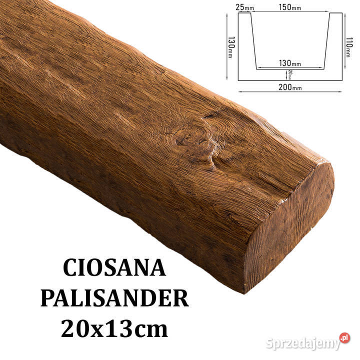 Belka Rustykalna Ciosana 20x13 Palisander małopolskie Gdów