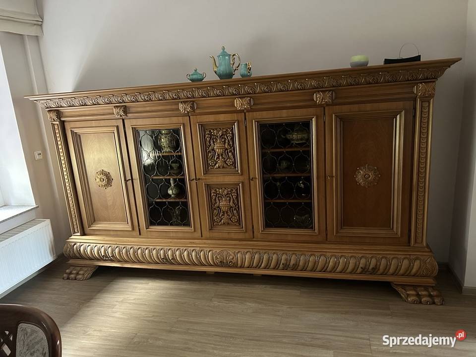 Biblioteka gabinetowa kredens witryna orzechowa Sypniewo