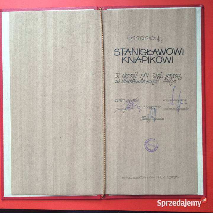 1960 Dyplom Przedsiębiorstwa Filmowego zachodniopomorskie Szczecin sprzedam