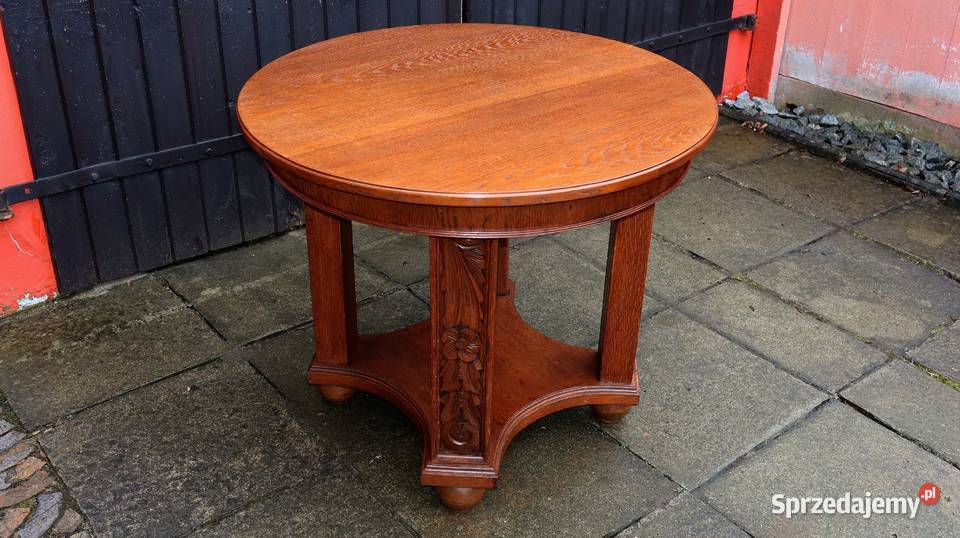 Unikatowy Okrągły Stół Stolik Jadalniany Kawowy Antyki, Sztuka, Kolekcje Ziębice sprzedam