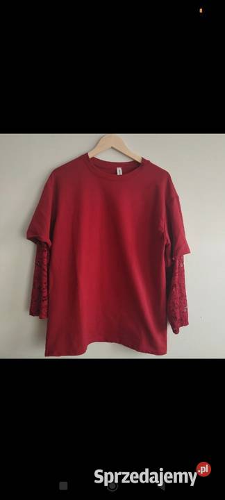 Tshirt z koronkowymi rękawami długi Bluzki i koszule sprzedam