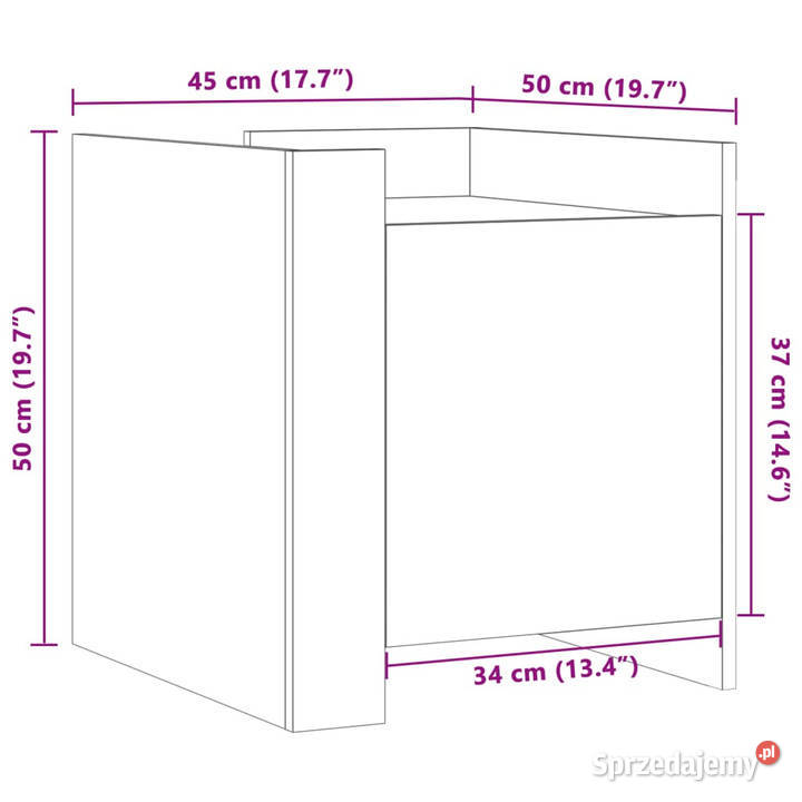 Szafka nocna szary dąb sonoma 45x50x50 WM848302 mazowieckie Warszawa