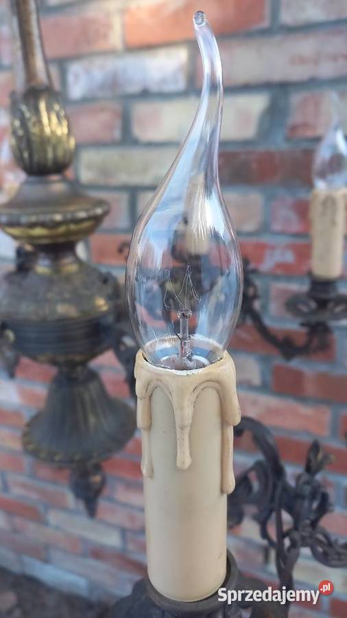 Żyrandol 4 ramienny metalowy mosiężny pakjąk 8 Gawroniec sprzedam