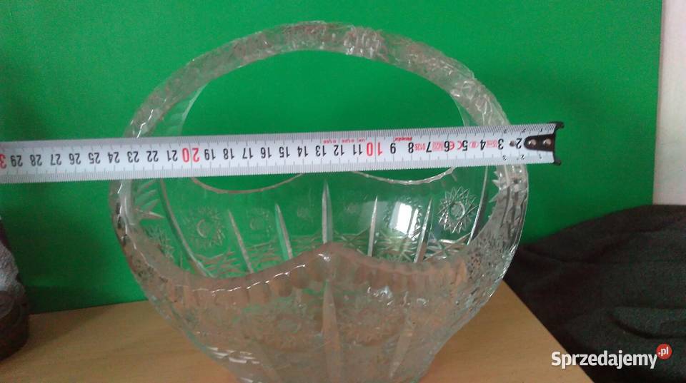 Koszyk kryształ z lat PRL grube szkło hartowane Warszawa