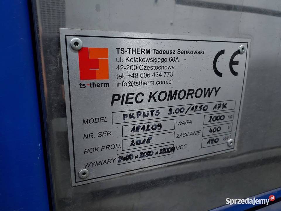 Piec komorowy 2strefowy TSTHERM PKPWTS 3001250 Warszawa