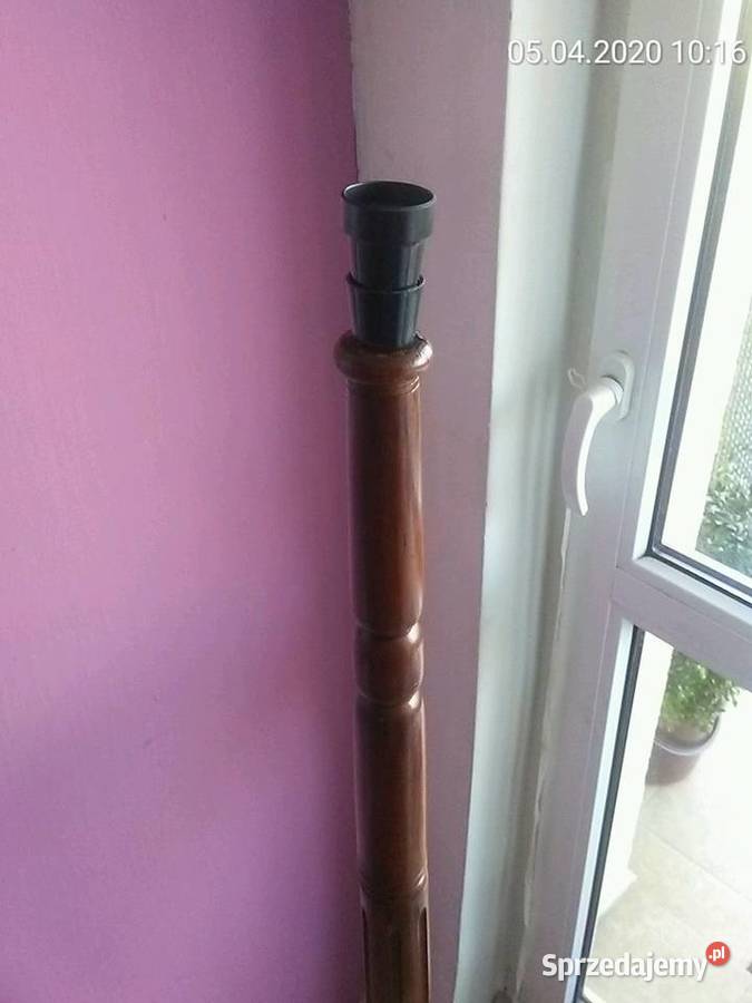 Stara lampa stojąca drewniana Rękodzieło lubelskie Lublin