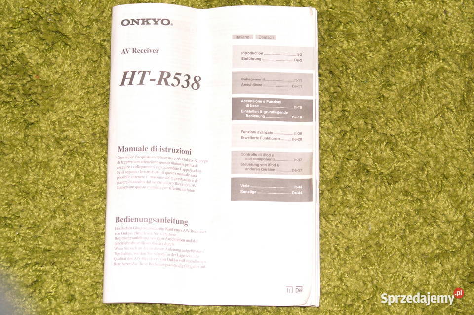 Amplituner ONKYO HT R538 - instrukcja obsługi