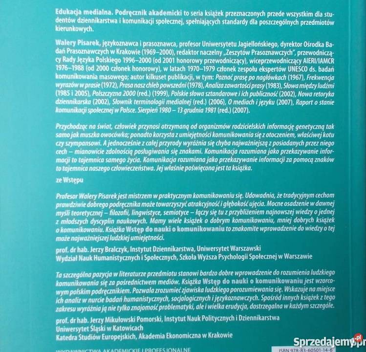WSTĘP DO NAUKI O KOMUNIKOWANIU PISAREK WALERY sprzedam