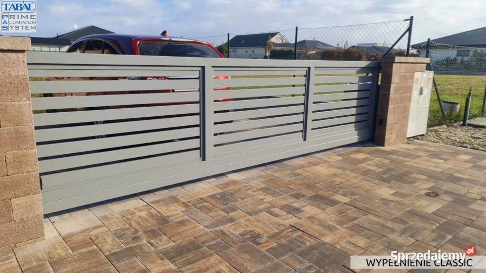 Brama aluminiowa przesuwna skrzydłowa
