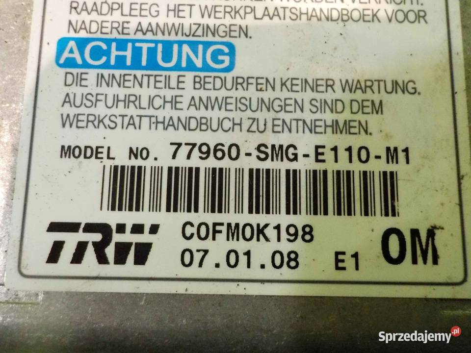 HONDA CIVIC VIII UFO 08r modul sensor AIRBAG Wyposażenie elektryczne Suków sprzedam