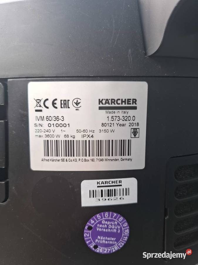 Odkurzacz przemysłowy Karcher IVM 6036 3 NOWY sprzedam