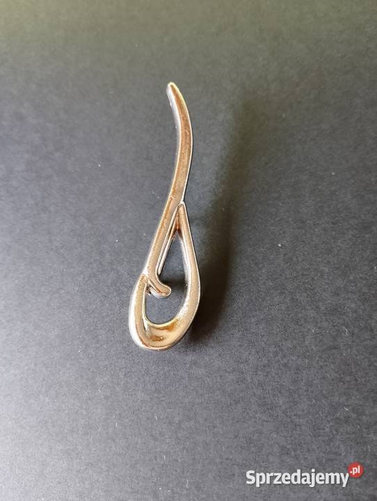 BROSZKA w kolorze srebrnym długa biżuteria boho Ozdoby wielkopolskie Złotniki