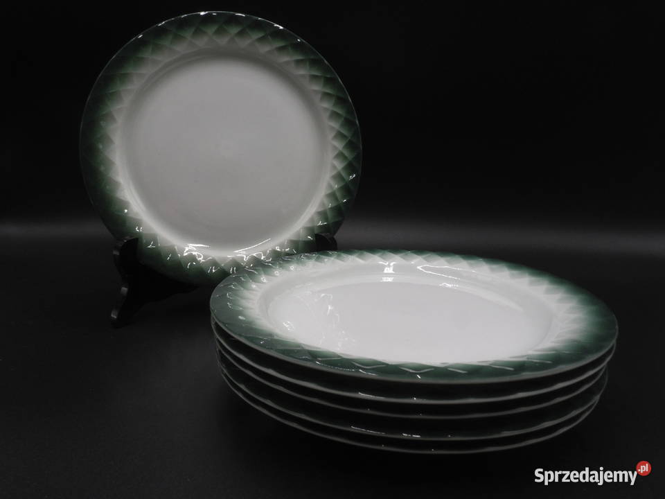 Talerzyki deserowe 6 Thomas Holiday w Dublinie Porcelana i szkło wielkopolskie Raszków