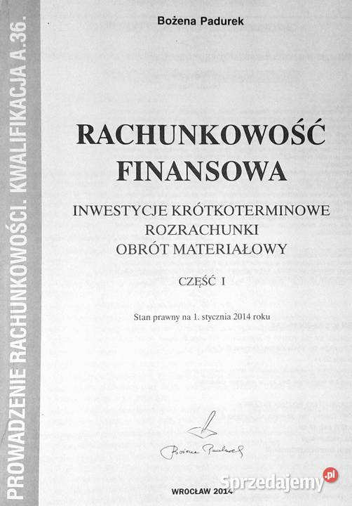 Rachunkowość finansowa Bożena Padurek Chełm