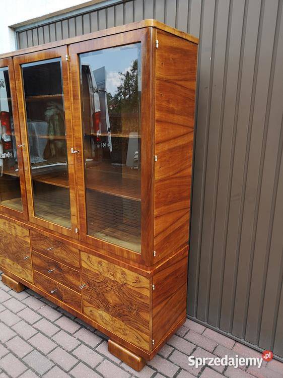 Biblioteka ARTDECO Orzech Politura Stara Antyk wielkopolskie Swarzędz