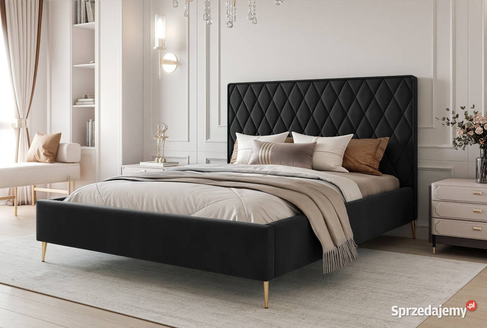 Łóżko tapicerowane z pojemnikiem Caro 3 różne Łóżka Tarchały Małe