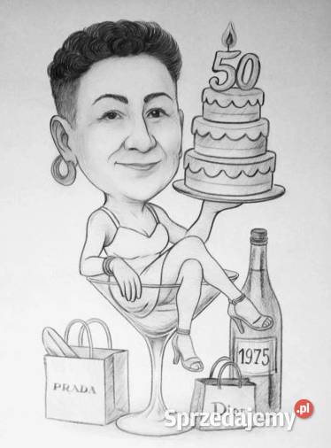 Karykatura Rysowana Ołówkiem śmieszny prezent ze