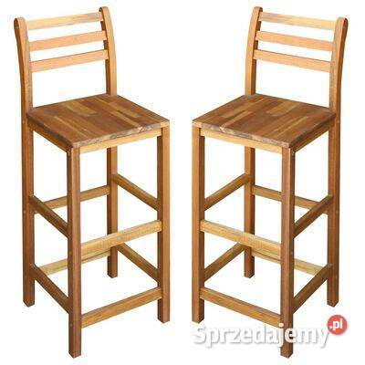 vidaXL Stołki barowe 2 lite drewno Krzesła ogrodowe