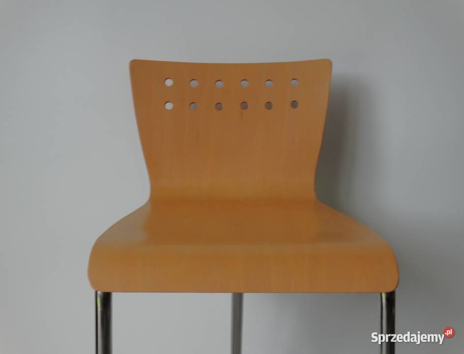 Krzesła hokery sklejka profilowana metal nikiel 50cm Nowy Sącz