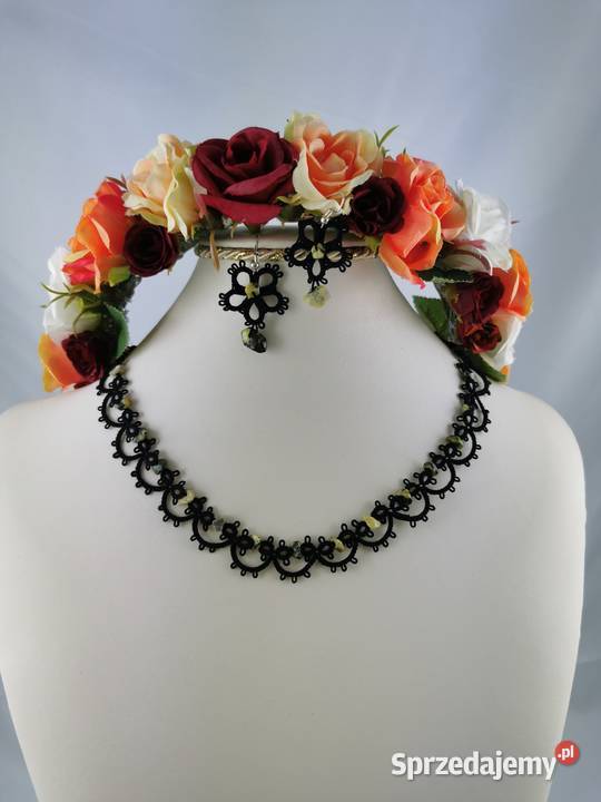 Biżuteria frywolitkowa Wiśniowa