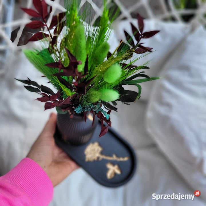 Gipsowa dekoracja z suszonymi kwiatami Poznań