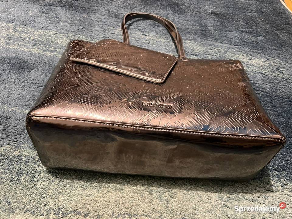 Unikat Torba Shopper Love Moschino srebrna Łomianki sprzedam