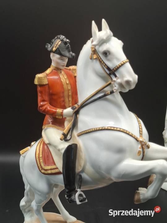 Augarten Porcelana Lipizzan Ogier Figurka Koń i Warszawa