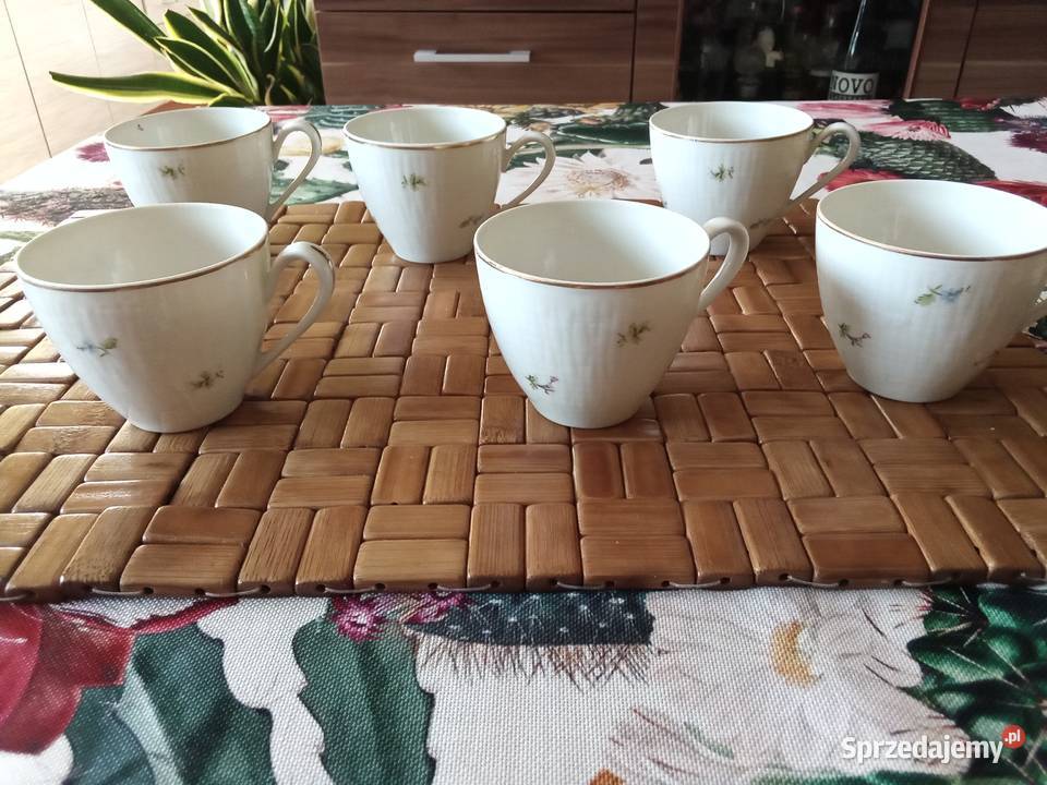 PRL filiżanki porcelana Ćmielów 6 Łódź
