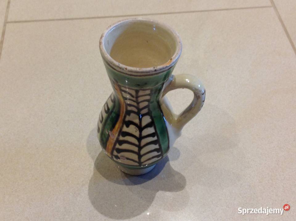 Mały Wazonik Ceramiczny Ręcznie Malowany wielokolorowy Nowa Sól