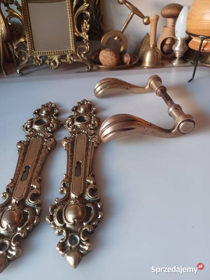 Mosiężne pałacowe klamki i szyldy Poznań