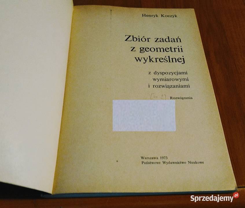 Zbiór zadań z geometrii wykreślnej z Rok wydania 1973 Gdańsk