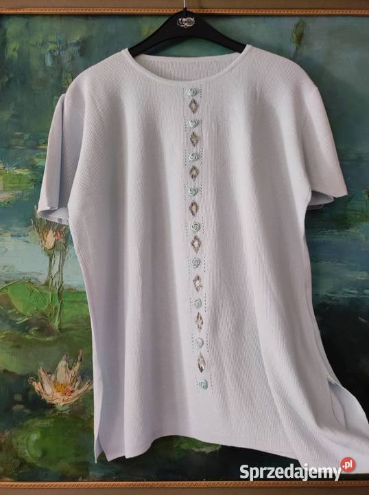 baby blue bluzka top ozdobna koraliki vintage Bluzki i koszule Kielce sprzedam
