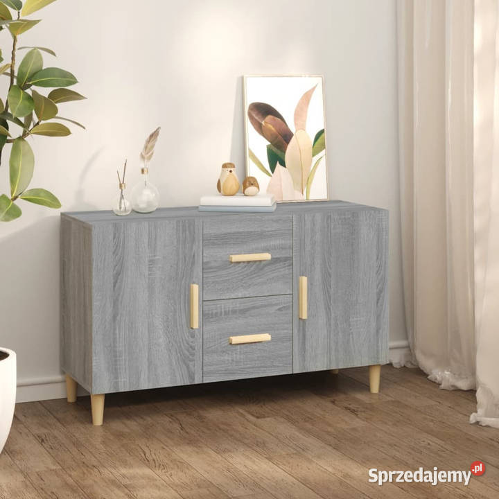 Komoda szary dąb sonoma 100x36x60 materiał Warszawa